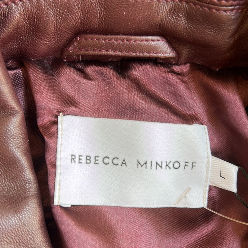 Rebecca Minkoff Burgundy Leather Moto Jacket - Picture 7 of 15